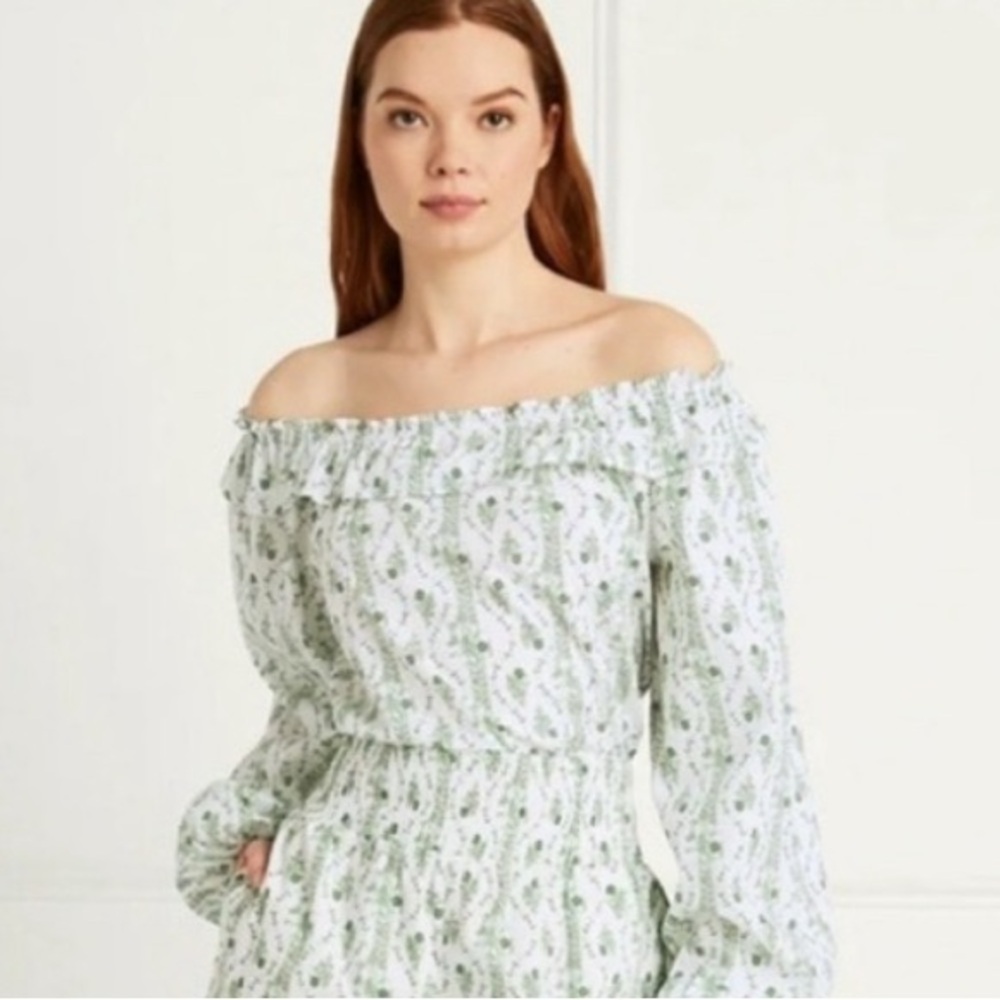 Off-Shoulder Floral Dress-Hill House home- No tags